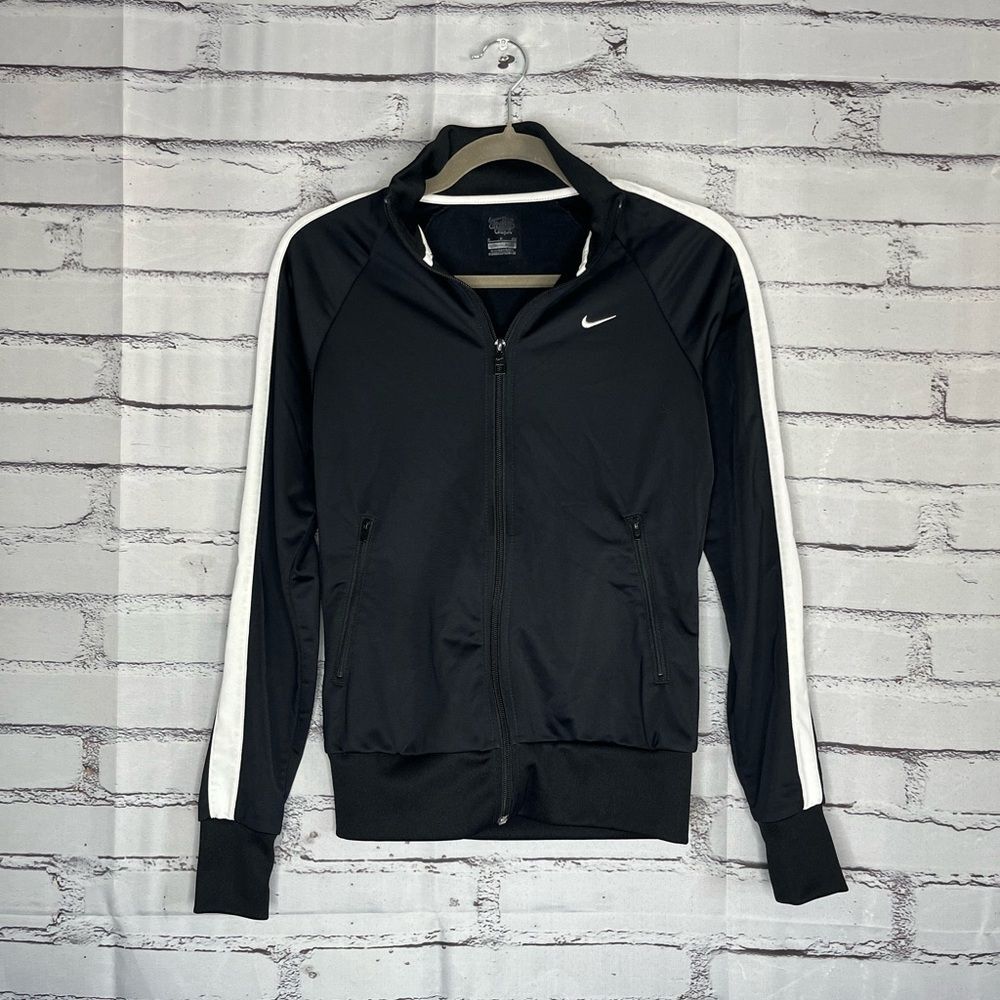 Nike The Athletic Dept Full Zip Track Jacket Black White Stripes Size S SP Y2K